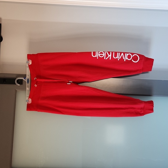 Calvin Klein Performance women's size S red fleece pants - Picture 1 of 4